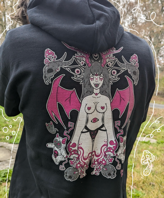 Démon Rose/Bleu Hoodie