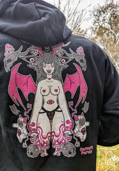 Démon Rose/Bleu Hoodie